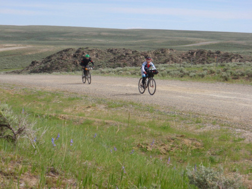Two Tour Divide Racers rode by us (GDMBR, Medicine Bow NF, WY).